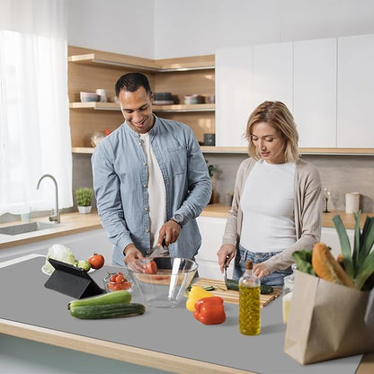 AECHY Silicone Mats for Kitchen Counter 47"x23.6"x0.08”, Largest Heat Resistant Mat Shipped Rolled Up Kitchen Island Silicone Countertop Protector Mat Nonslip Extra Large Counter Mat, Dark Gray