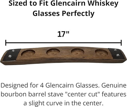 Premium 4 Glass Whiskey Flight/Dark Walnut/No Glasses