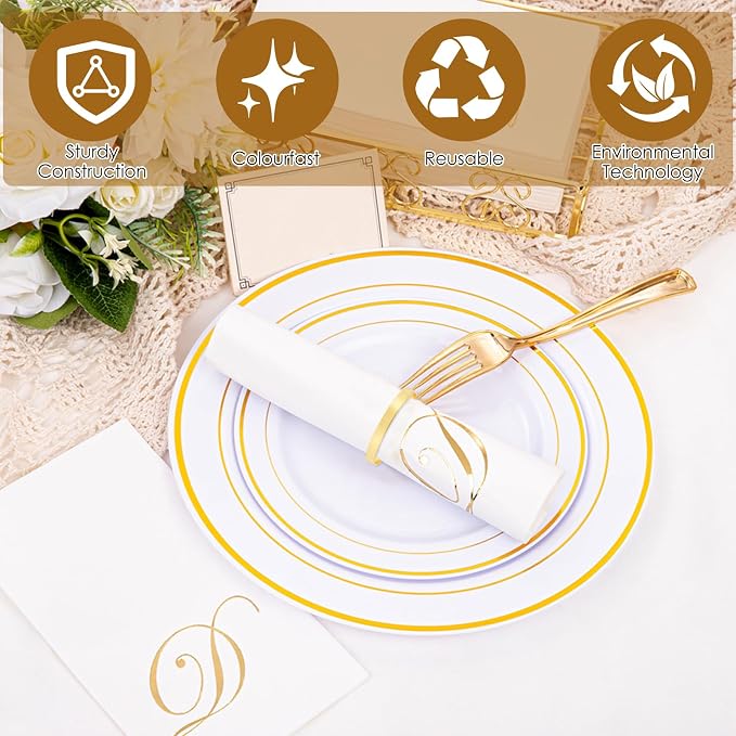 100 Pcs Gold Napkin Rings Bulk, Metal Napkin Ring Holders Round Buckles - Image 4