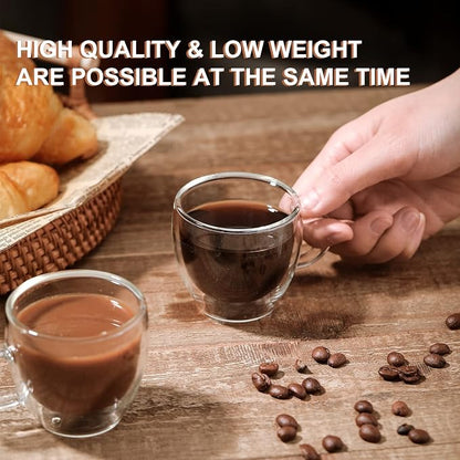 KitchenTour Insulated Coffee Mug 2.5 oz- Double Wall Glass Coffee Cup - Image 5