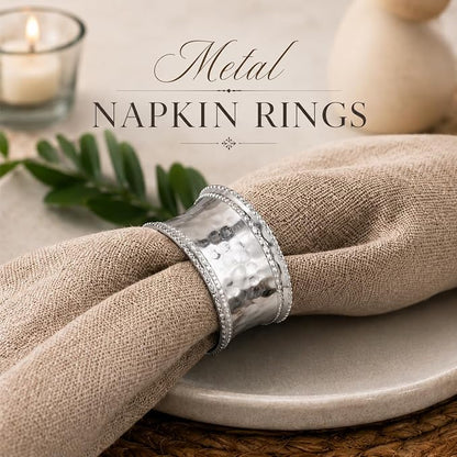 Metal Napkin Rings Set of 12 – Rustic Iron Napkin Ring Holders - Image 2