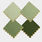 100 pack Green Cocktail Napkins with Gold Foil Accents Scalloped Edges 5 x 5 inch Beverage Disposable Napkin Party Decoration Wedding Bridal and Baby Shower Dinner Lunch Supplies
