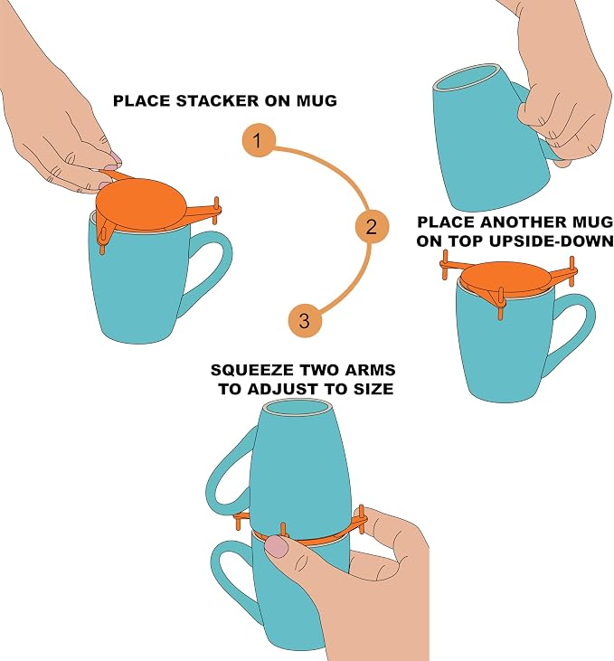 Mug Stackers for Kitchen Cabinets, Coffee Cup Stacker 6-Pack, Individual - Image 5
