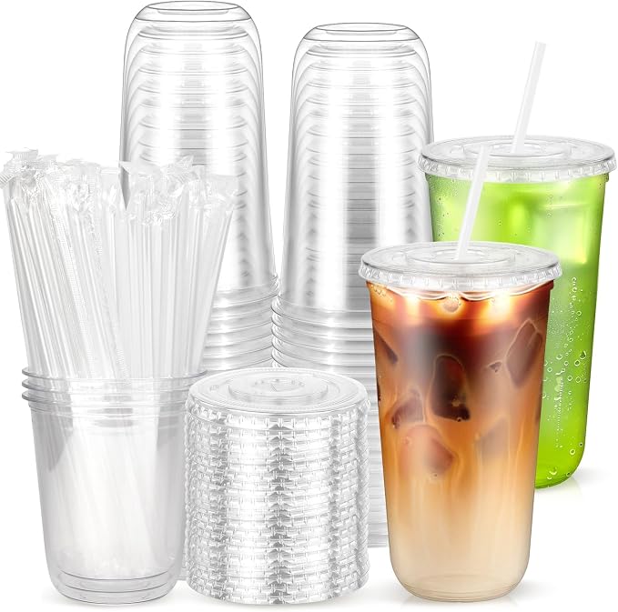 25 Pack 20 oz Round Bottom Plastic Cups by Etersky