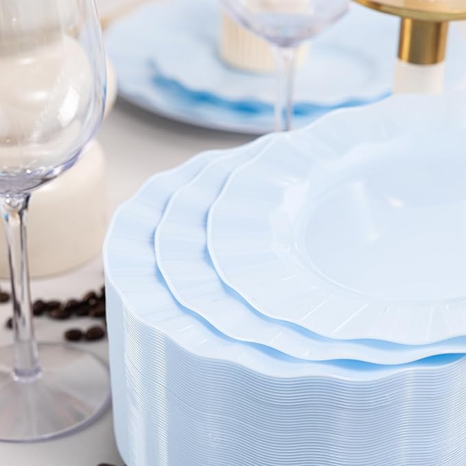 72 Pack Blue Plastic Plates, Thanksgiving - Image 5