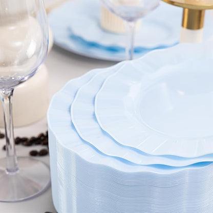 72 Pack Blue Plastic Plates, Thanksgiving - Image 5