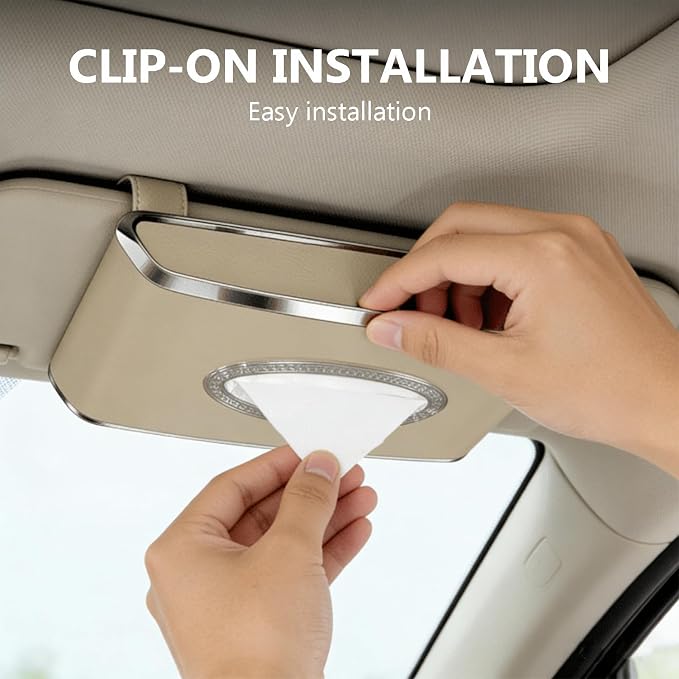Faux Leather Car Tissue Box for Car Interior, Armrest & Back Seat Napkin - Image 3