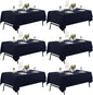 6-Pack 60x144 inch Navy Blue Table Cloths, Solid Stain and Wrinkle Resistant Oblong Tablecloth, Premium Plain Weave Polyester Fabric Rectangle Table Linen Covers for Hotel, Banquet