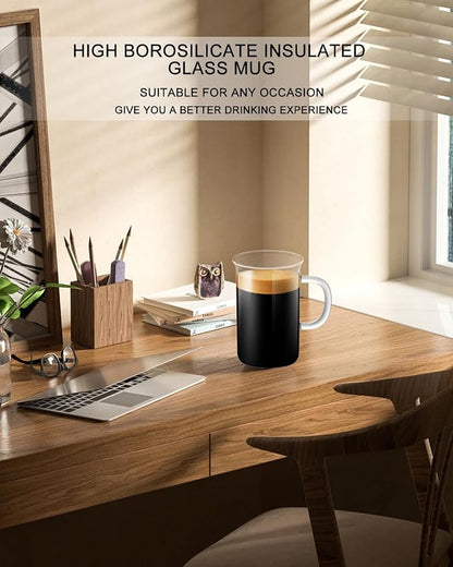 LUXU Glass Coffee Mugs, 13 oz Ice coffee cups, Borosilicate Glass Mugs - Image 6