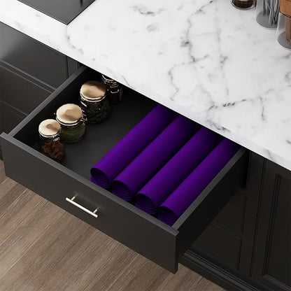 2-Pack Extra Thick Silicone Counter Mats - 24”x16” Large Heat Resistant Kitchen Countertop Protector, Non-Slip Hot Pad Trivet for Air Fryer, Hot Pots & Pans, Coffee Maker (Purple)