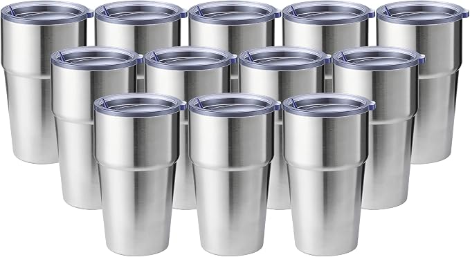 MEWAY 16oz Tumbler Double Wall Vacuum Insulated Travel Mug Bulk, Stainless by MEWAY