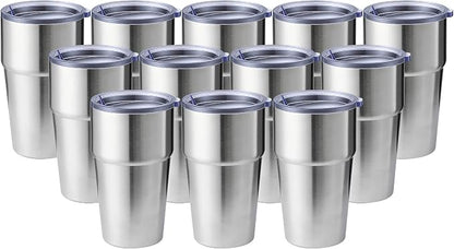 MEWAY 16oz Tumbler Double Wall Vacuum Insulated Travel Mug Bulk, Stainless by MEWAY