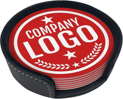 Custom Leather Coasters with Logo - Image 5