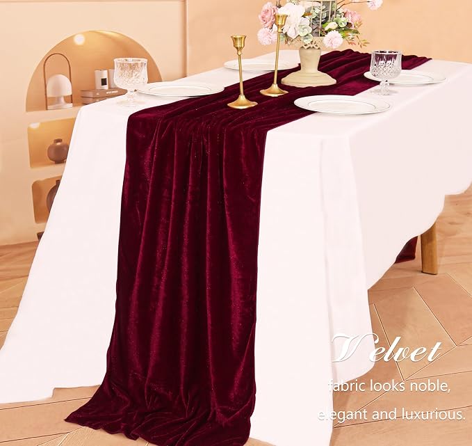 Velvet Table Runner 20 x 120 Inches 10ft Luxurious Thick Soft Velvet - Image 6