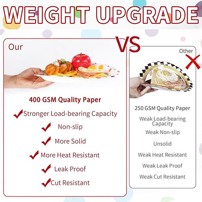 50Pcs Happy Birthday Oval Paper Plates 10" x 12" Large Disposable 400GSM Heavy Duty Rainbow Colorful Dots Platters Plates Happy Birthday Party Decorations for BBQ Picnic Baby Shower Party Supplies