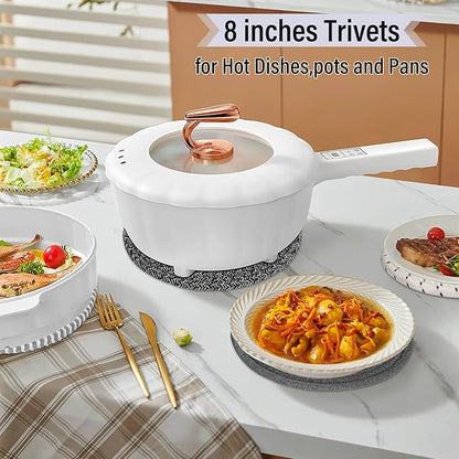 8" Trivets Set for Hot Dishes, 4 Heat Resistant Pot Holders Kitchen Counter, Table, Home Essentials, Anti Stain Hot Pads Plate Mats for Hot pots and Pans