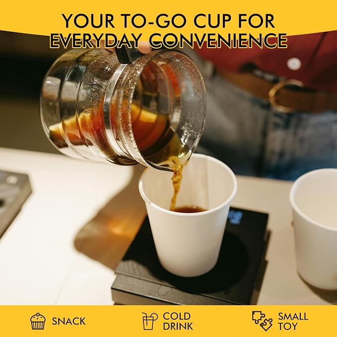 RACETOP Coffee Cups with Lids 12 oz, 100 Pack Disposable To Go Cups | Thickened - Image 5