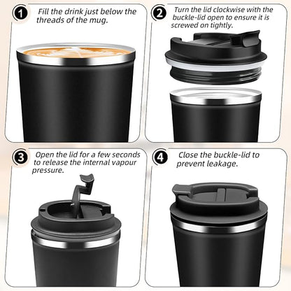 Insulated Travel Coffee Mug Reusable Coffee Tumbler Cup - Image 7