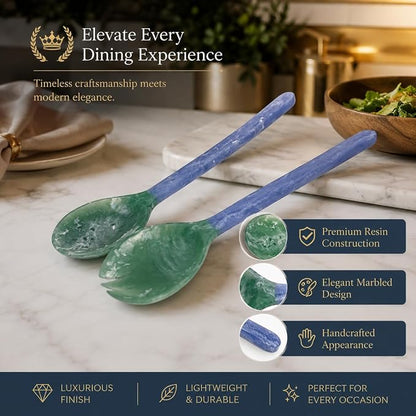 Salad Servers, Resin Salad Tongs, Long Handle Salad Server Set - Image 3