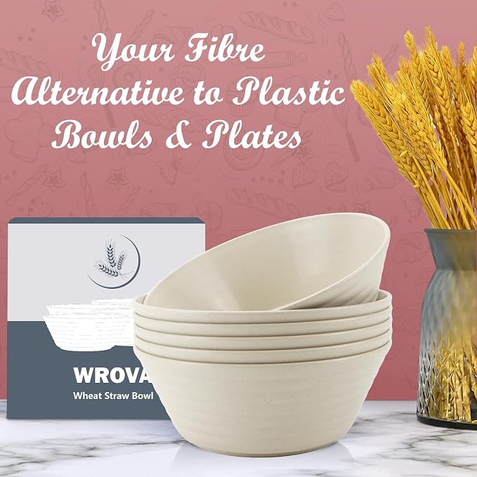 Wheat Straw Bowl Sets, Microwave and Dishwasher Safe Bowls, Super Big Bowl Sets - Image 4