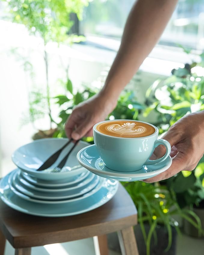 Loveramics Cappuccino Cup with Saucer, 8 oz Ceramic Coffee cup with Round Bottom - Image 7