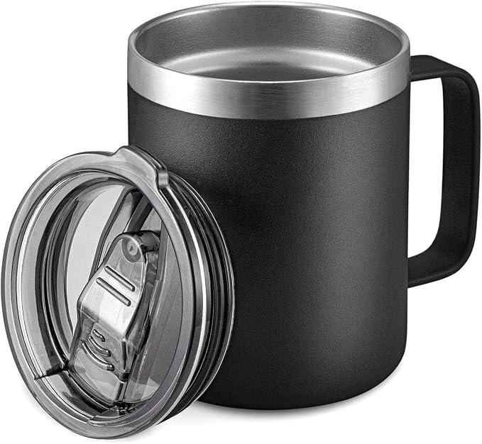 12 oz Insulated Travel Coffee Mug by ALOUFEA