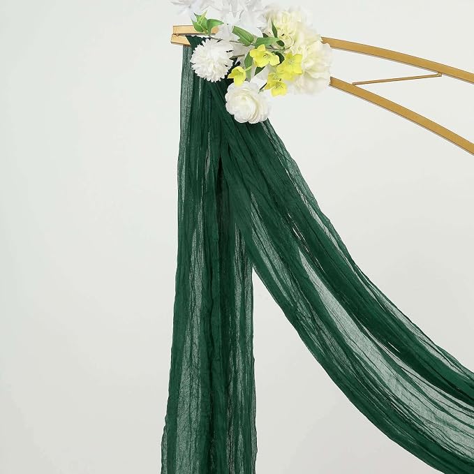 Efavormart 20ft Hunter Emerald Green Gauze Cheesecloth Wedding Arch Drapery - Image 9