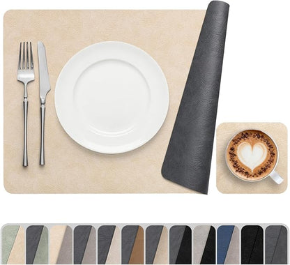 Vinyl Placemats Set of 6, Dual Sided Place Mats by Banchif