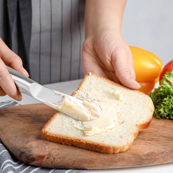 2 Pcs Stainless Steel Butter Knives, Cream Cheese, Pastry & Charcuterie Board - Image 4