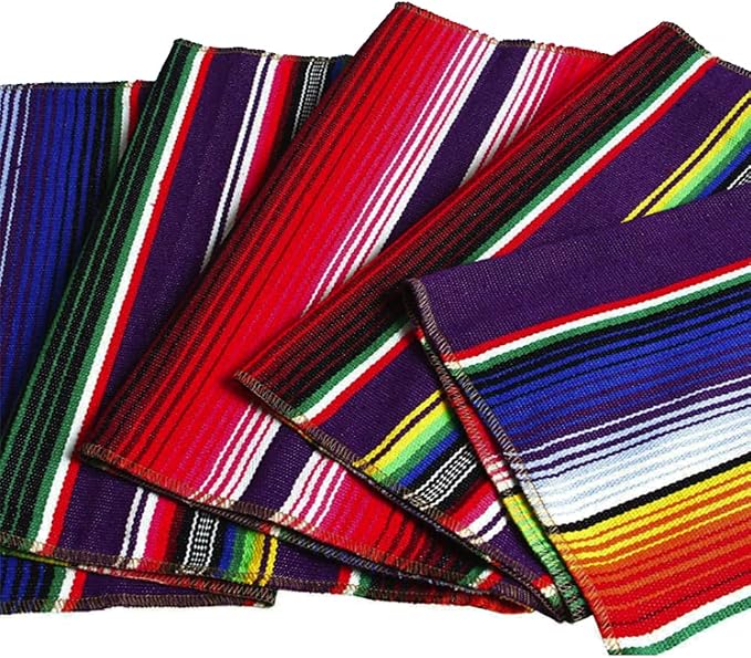 Fowecelt Mexican Serape Table Runner 14 x 84 Inch - Image 5