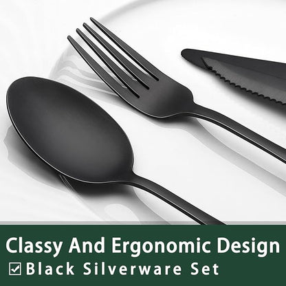EWFEN 24-Piece Black Silverware Set - Image 3