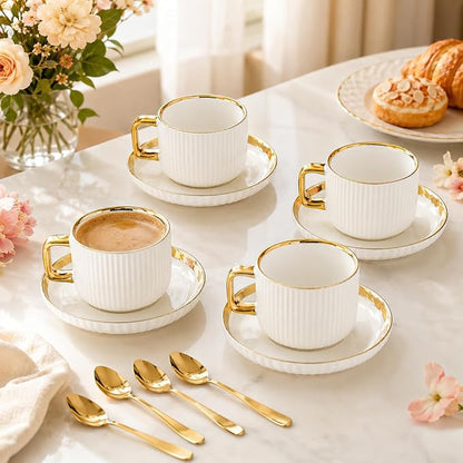 Ceramic Coffee Cup and Saucer Set - Image 5