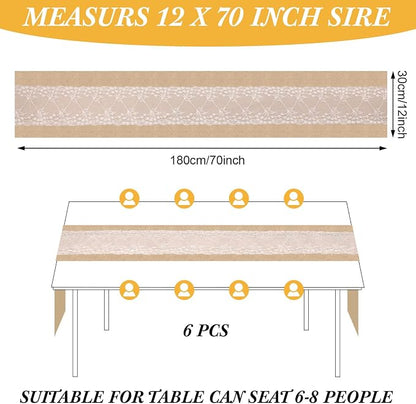 Xinnun 6 Pack Burlap Table Runner - Image 7