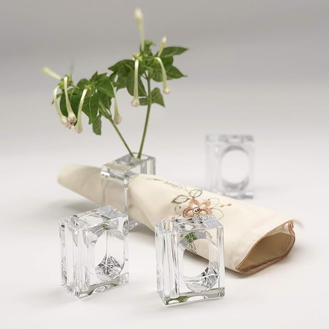 Set of 4 Napkin Rings Bud Vase Flower Holder, 100% FDA Compatible Food - Image 7
