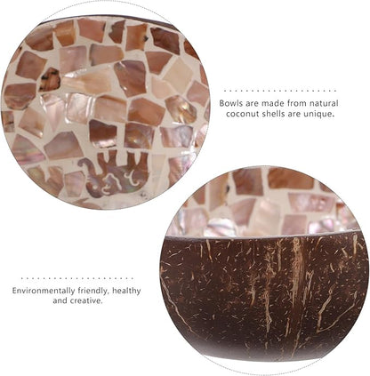Coconut Shell Bowl Natural Handmade Key Storage Bowl Candy Dish Decorative Home Storage Plate for Living Room Tabletop Organizer
