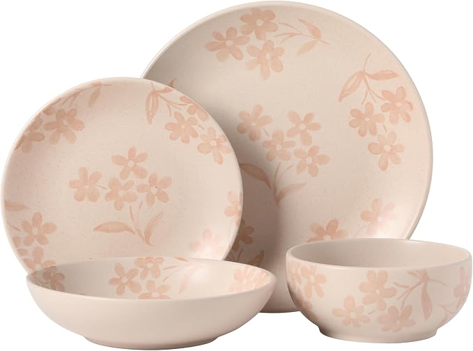 Gibson Home Admiral Hall Plates and Bowls Set, 16-Piece Floral Dinnerware Set - Image 9