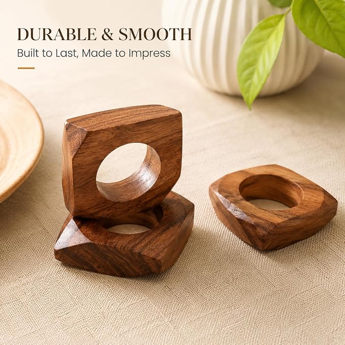 Wooden Napkin Rings Set of 12 Fall Decor - Image 9