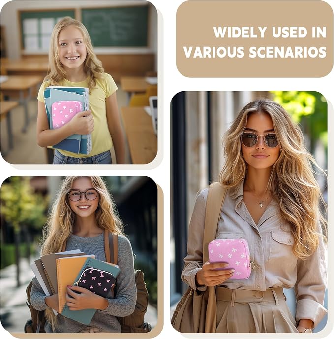 Period Bag for Teen Girls, Canvas Sanitary Napkin Storage Bag - Image 6
