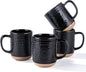 GBhome Coffee Mugs Set of 4, 16 oz Black Coffee Cups by GBhome