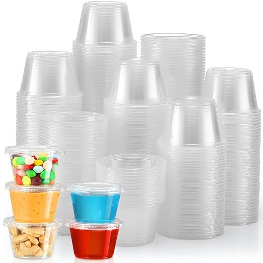 VITEVER Portion Cups With Lids, Small Plastic Containers with Lids, Airtight by VITEVER