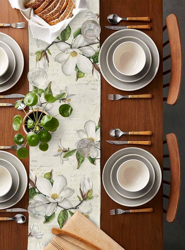 Vintage Floral Spring Table Runners 36 Inches Long, Rustic Botanical Table - Image 5