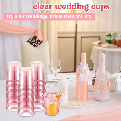 Ziliny 200 Pcs Disposable Stemless Glasses 12oz Crystal Plastic Wine Glasses - Image 5