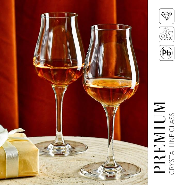 Krosno Brandy & Cognac Snifter Glasses Rum Tasting Gift Set | Set of 4 | 3.7 oz - Image 4