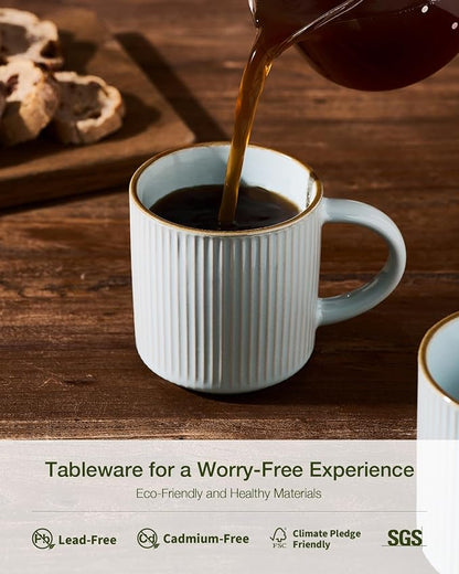 famiware Star Coffee Mug Set for 6, Handcrafted 12 oz Ceramic Stoneware Mugs - Image 6