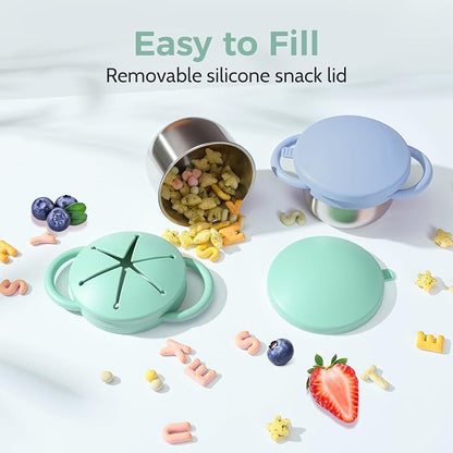2 Pack Stainless Steel Spill Proof Snack Cup - Image 2