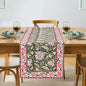 Hunter Green Hand Block Print 100% Cotton Reusable Table Runner 16" X 106" by Ridhi