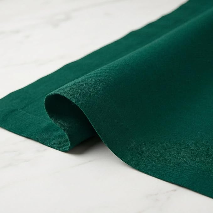 Solino Home 100% Pure Linen Table Runner Rainforest Woven, Fete 14 x 60 in | - Image 5