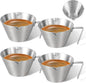 4 Pc Stainless Steel Espresso Shot Cups, 3.4oz/100ml, V-Shaped Mouth by carrottimes