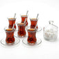 19 Pieces Turkish Tea Glasses Set Includes; 6 Glasses, Tea Cups, 6 Saucers by the+mask+el+turko