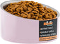 Master Pet Supply Stainless Steel Slanted Dog Cat Food Bowl - 16 oz Heavy Duty - Rose Quartz, Double Wall Insulated, Non-Slip Elevated Bowl for French Bulldogs Pugs Cats, Anti Rust Dishwasher Safe